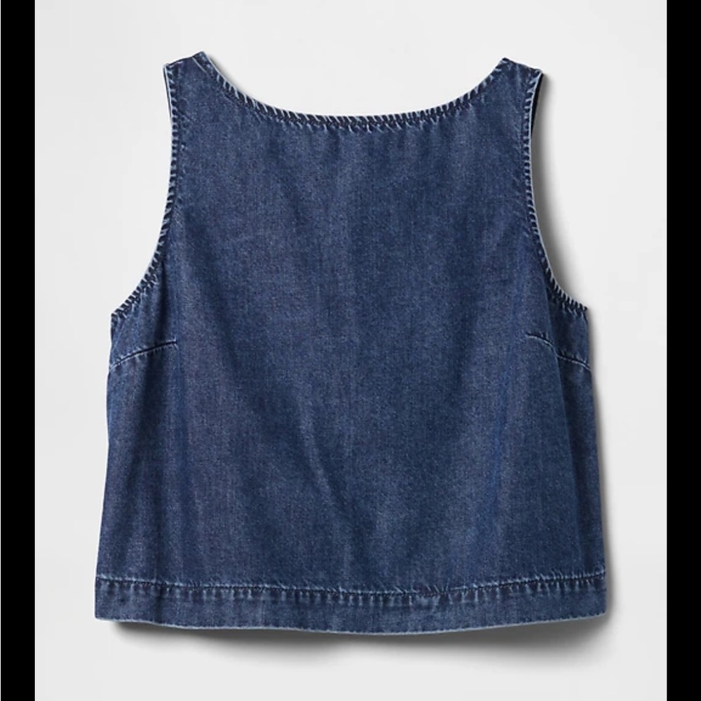 Gap UltraSoft Denim Crop Shell Tank Top